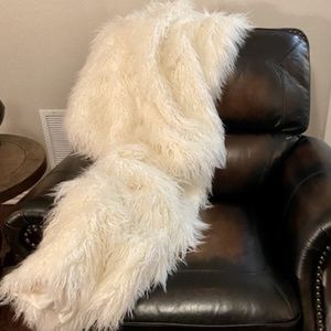 Faux mongolian fur throw by Frontgate
